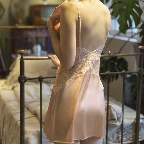 Flesh Pink Silky Bodycon Camisole Dress