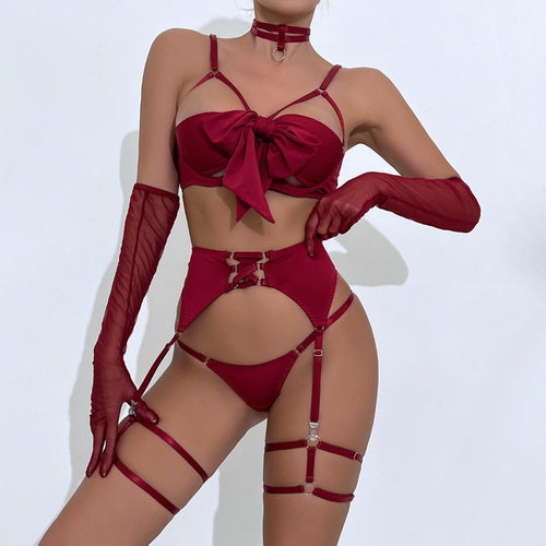 Seductive Hollow-Out Lingerie Set